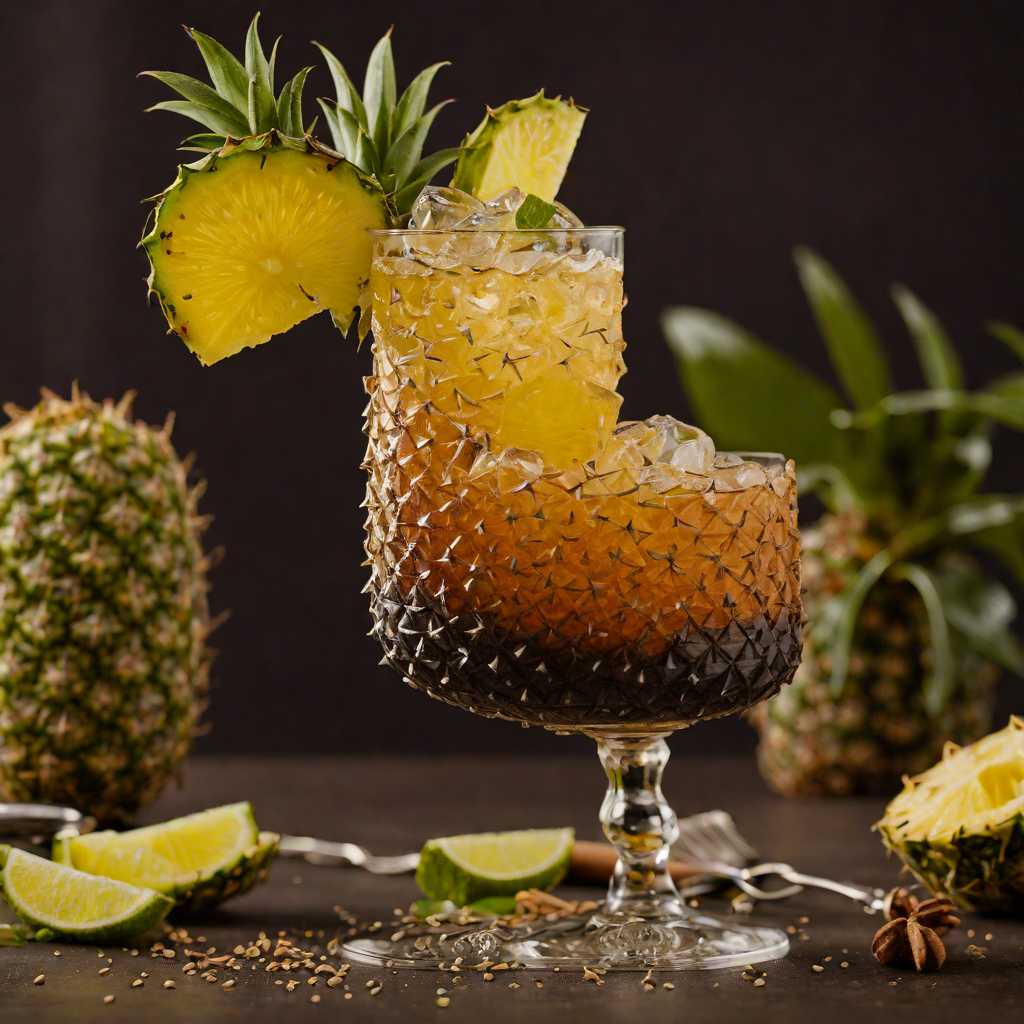 Stout-Spiked Jungle Bird Cocktail with Pineapple and Lime