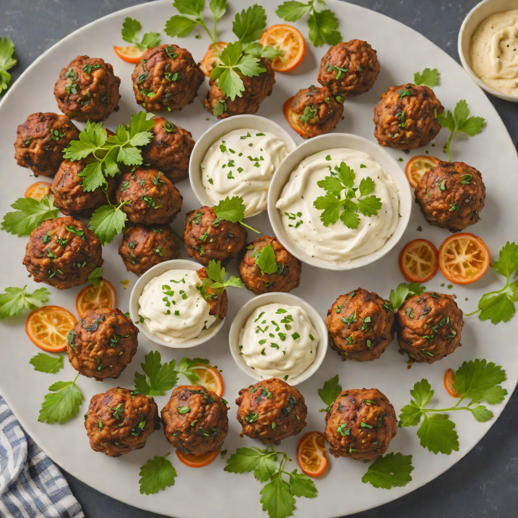 Keto Spiced Lamb Meatballs with Garlic Yogurt Dip
