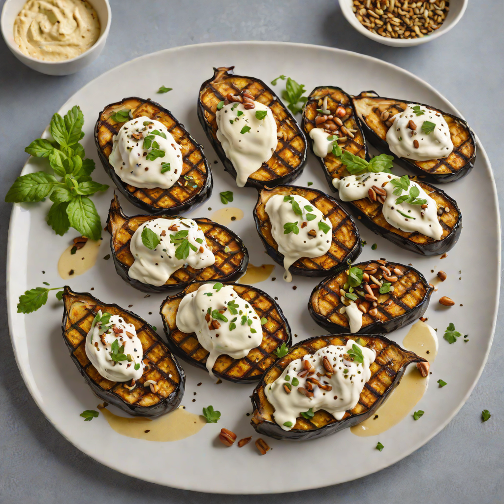 Charcoal-Grilled Eggplant Steaks with Za’atar Yogurt Drizzle