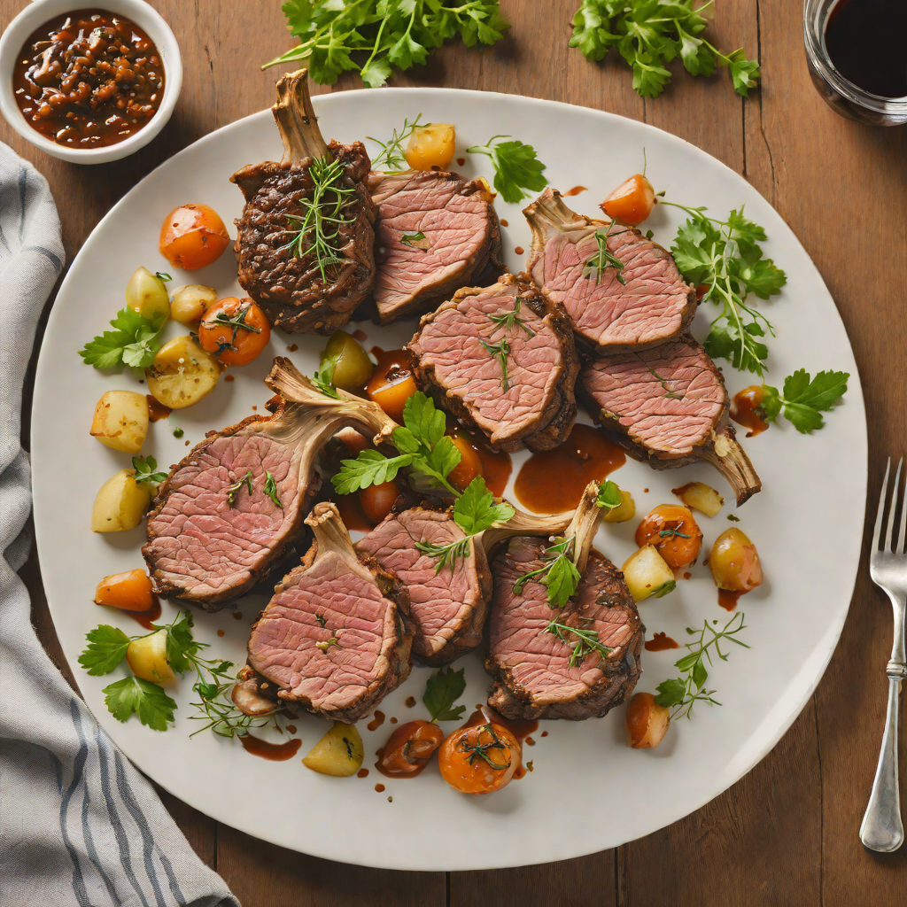 Slow-Roasted Mediterranean Lamb with Herb Garlic Marinade