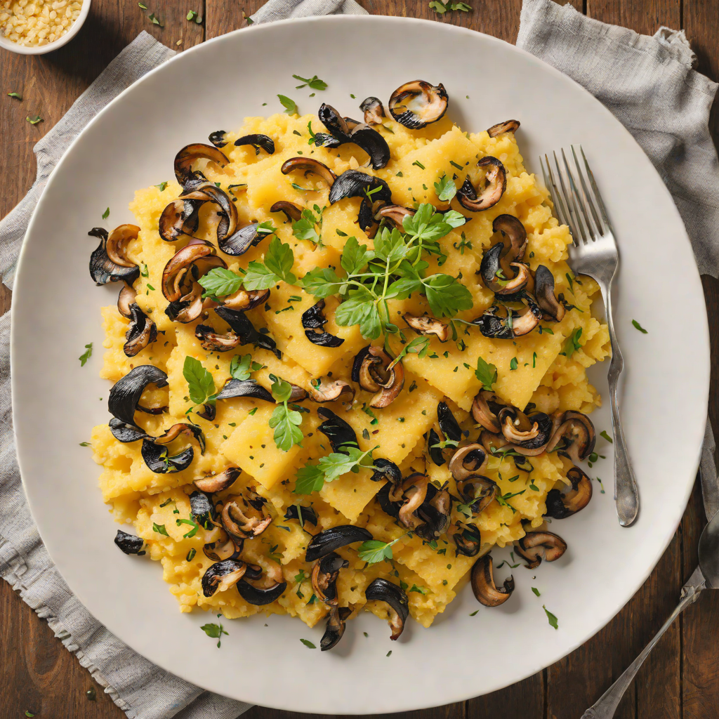 Rustic Italian Oven-Baked Polenta with Wild Mushrooms and Parmesan