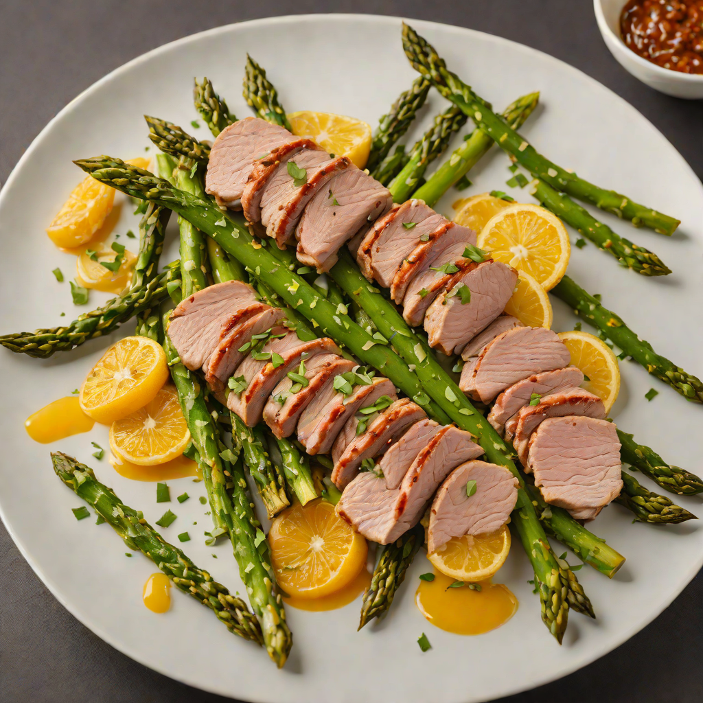 Grilled Citrus-Marinated Pork Tenderloin with Roasted Asparagus