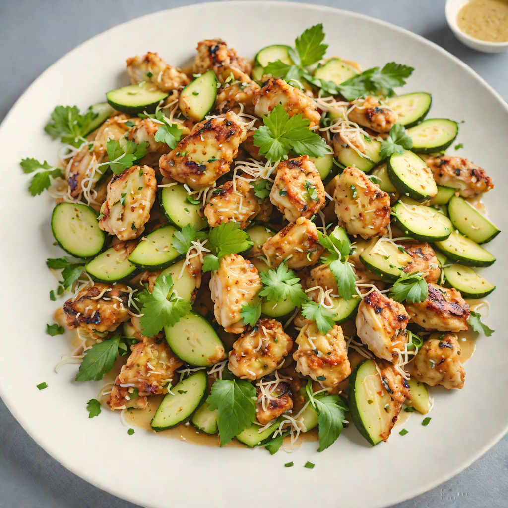 Stir-Fried Chicken with Zucchini and Creamy Parmesan Sauce
