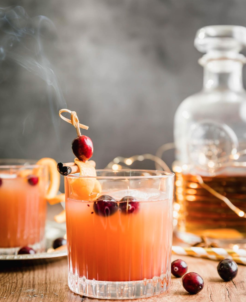 Spiced Cranberry Bourbon Smash