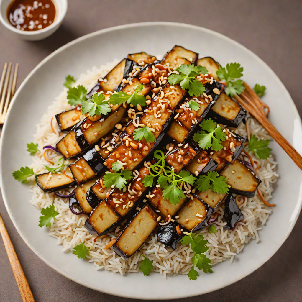 Whimsical Miso-Glazed Eggplant Donburi