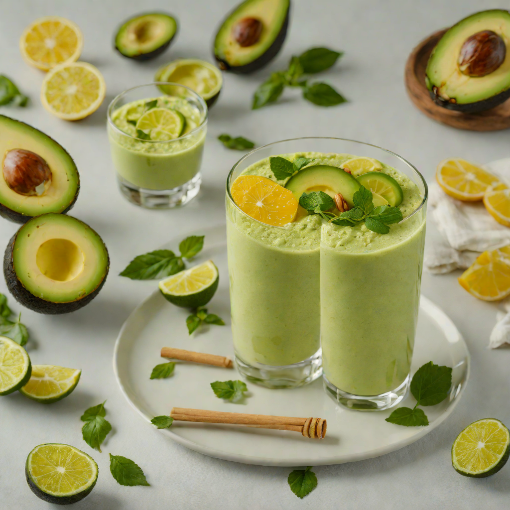 Avocado and Citrus Smoothie with Honey and Ginger
