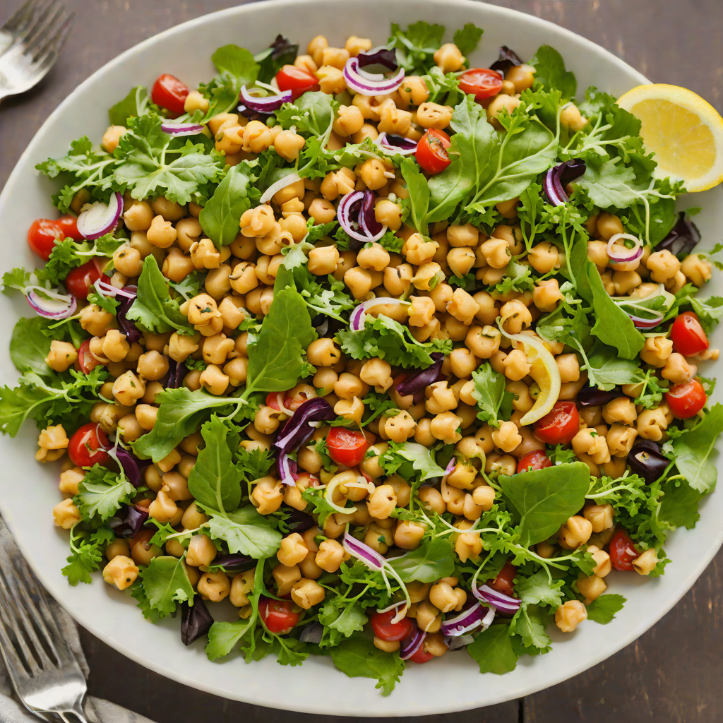 Mediterranean Half-and-Half Chickpea Salad with Lemon Vinaigrette