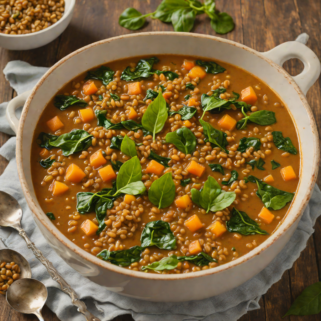 Half-Portioned Spiced Lentil Stew with Spinach