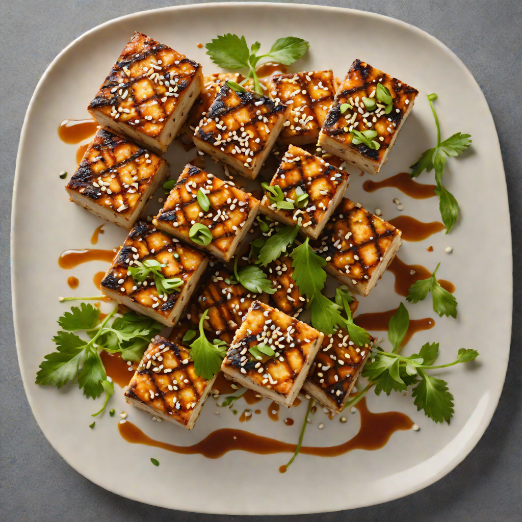 Soy-Marinated Grilled Tofu with Sesame and Scallions