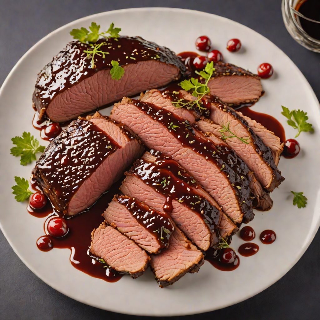 Slow-Smoked Beef Brisket with Cherrywood and Molasses Glaze