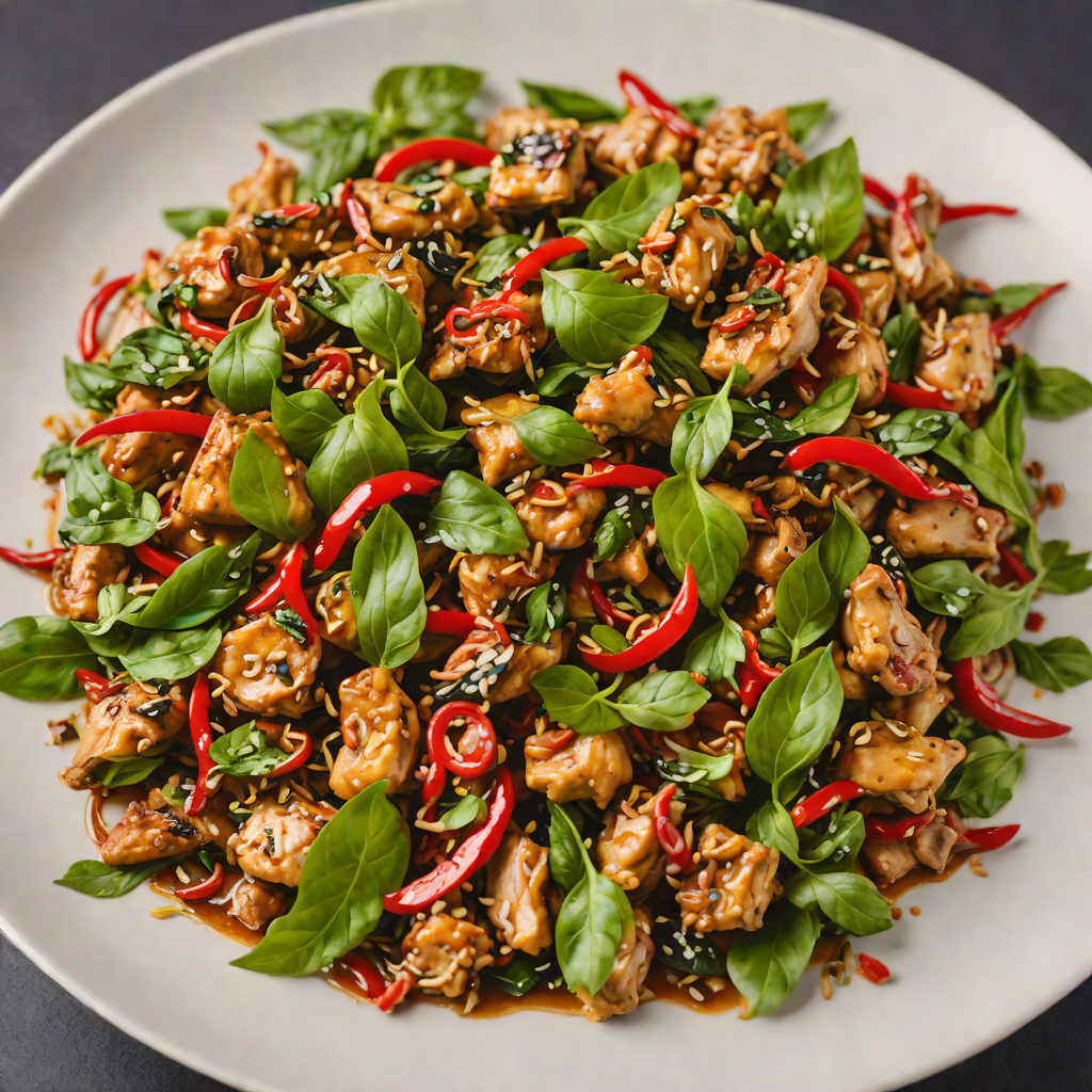 Quick Stir-Fried Thai Basil Chicken with Chilies