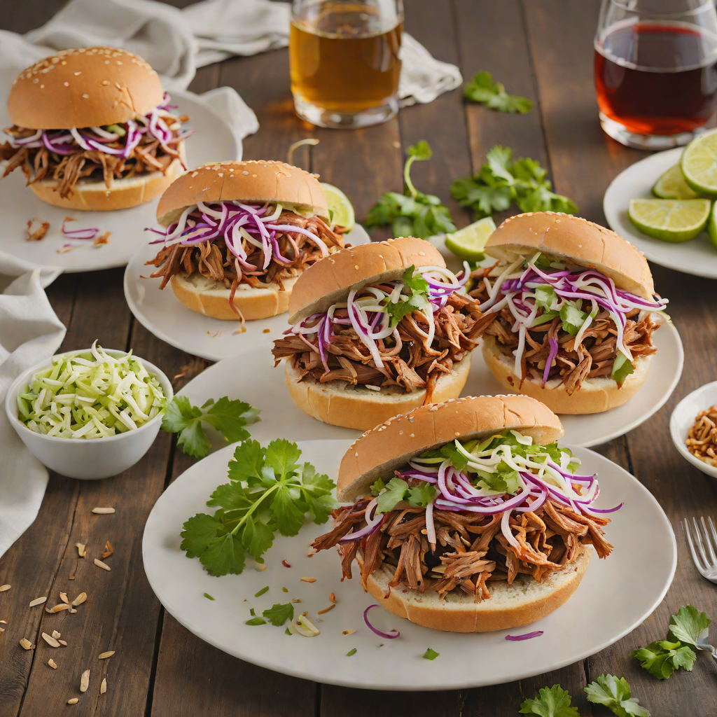 Slow-Smoked Pulled Pork Sandwiches with Carolina-Style Vinegar Slaw