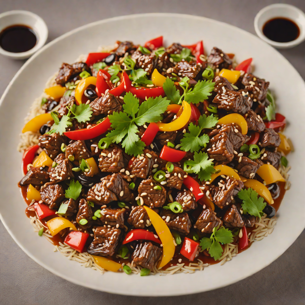 Stir-Fried Beef with Garlic and Bell Pepper in Black Bean Sauce