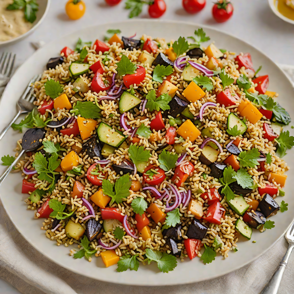 Gluten-Free Vegan Quinoa Salad with Roasted Vegetables and Tahini Dressing
