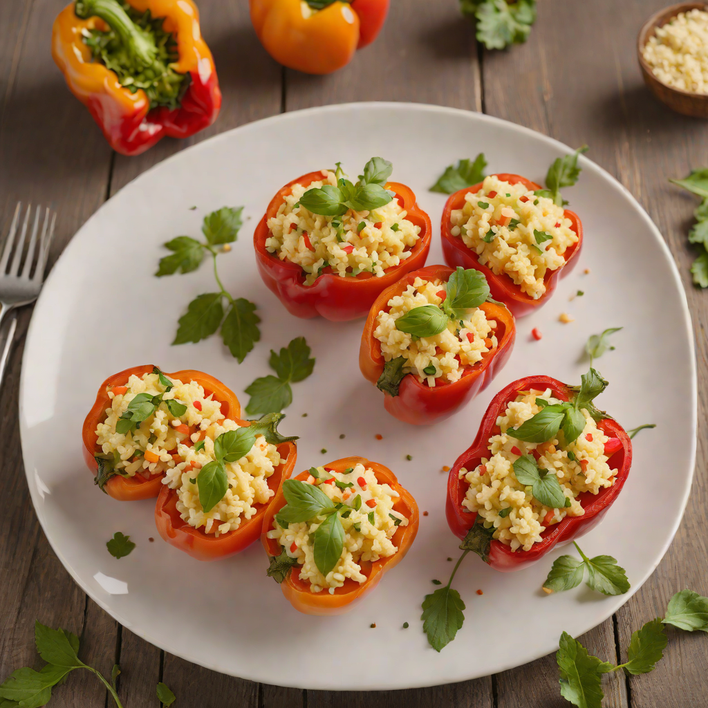 Cheese-Stuffed Bell Peppers with Cauliflower Rice