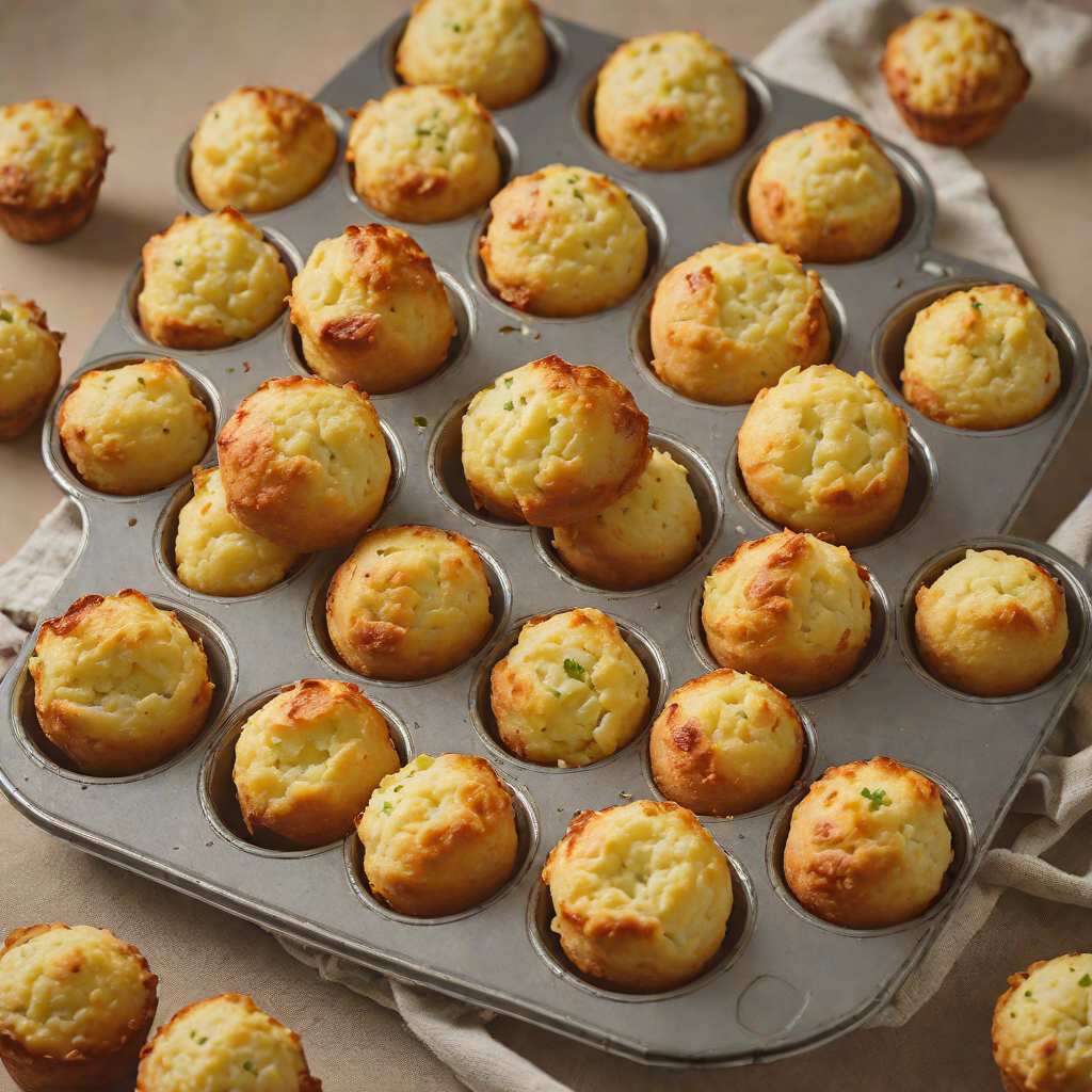 Moist Brazilian Cheese Bread (Pão de Queijo) Baked in Mini Muffin Tin