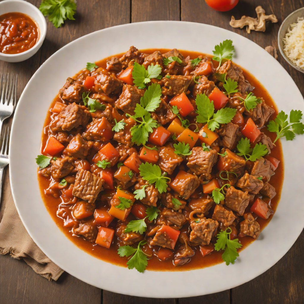 Slow-Cooked Pork Kaldereta with Tomato and Liver Spread