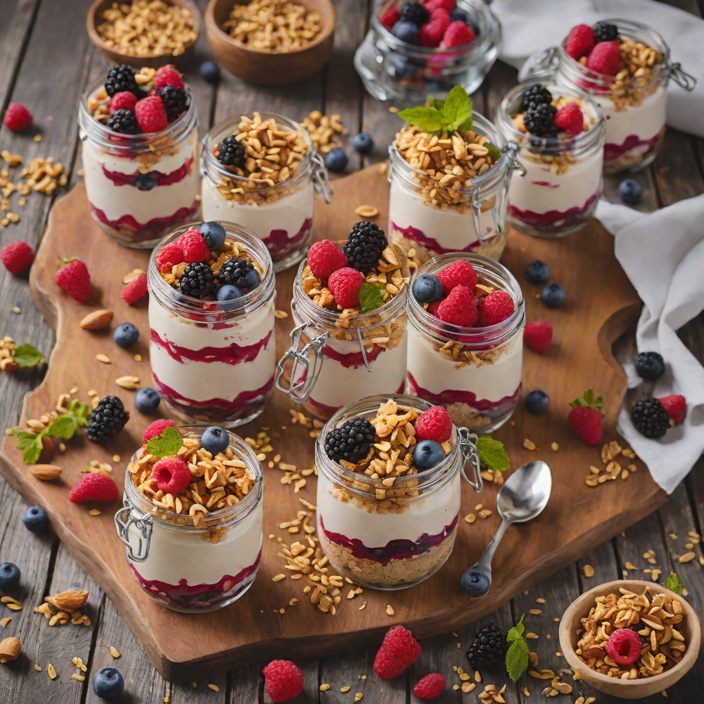 No-Bake Berry Cheesecake Jars with Almond Crumble
