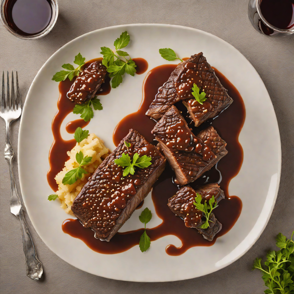 Whiskey-Braised Short Ribs with Red Wine Reduction