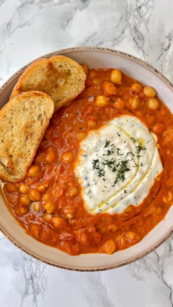 One-Pot Tomato Chickpea Stew with Spinach