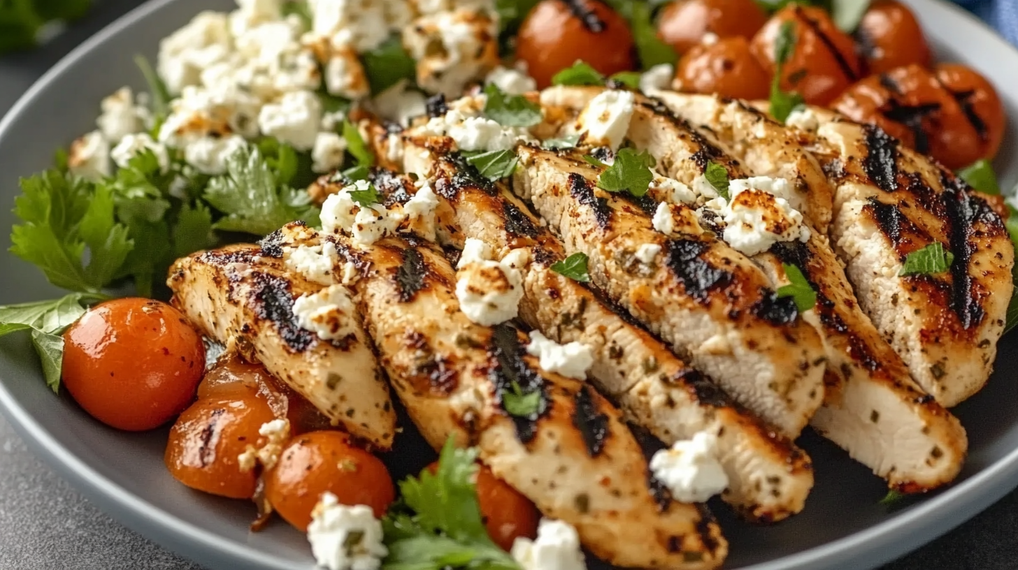 Mediterranean Grilled Chicken with Feta and Pita