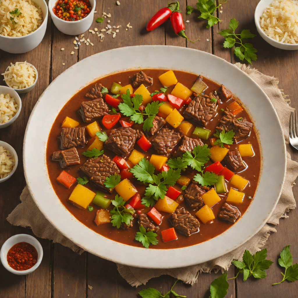 Slow-Cooked Brazilian Beef Stew with Cassava and Peppers