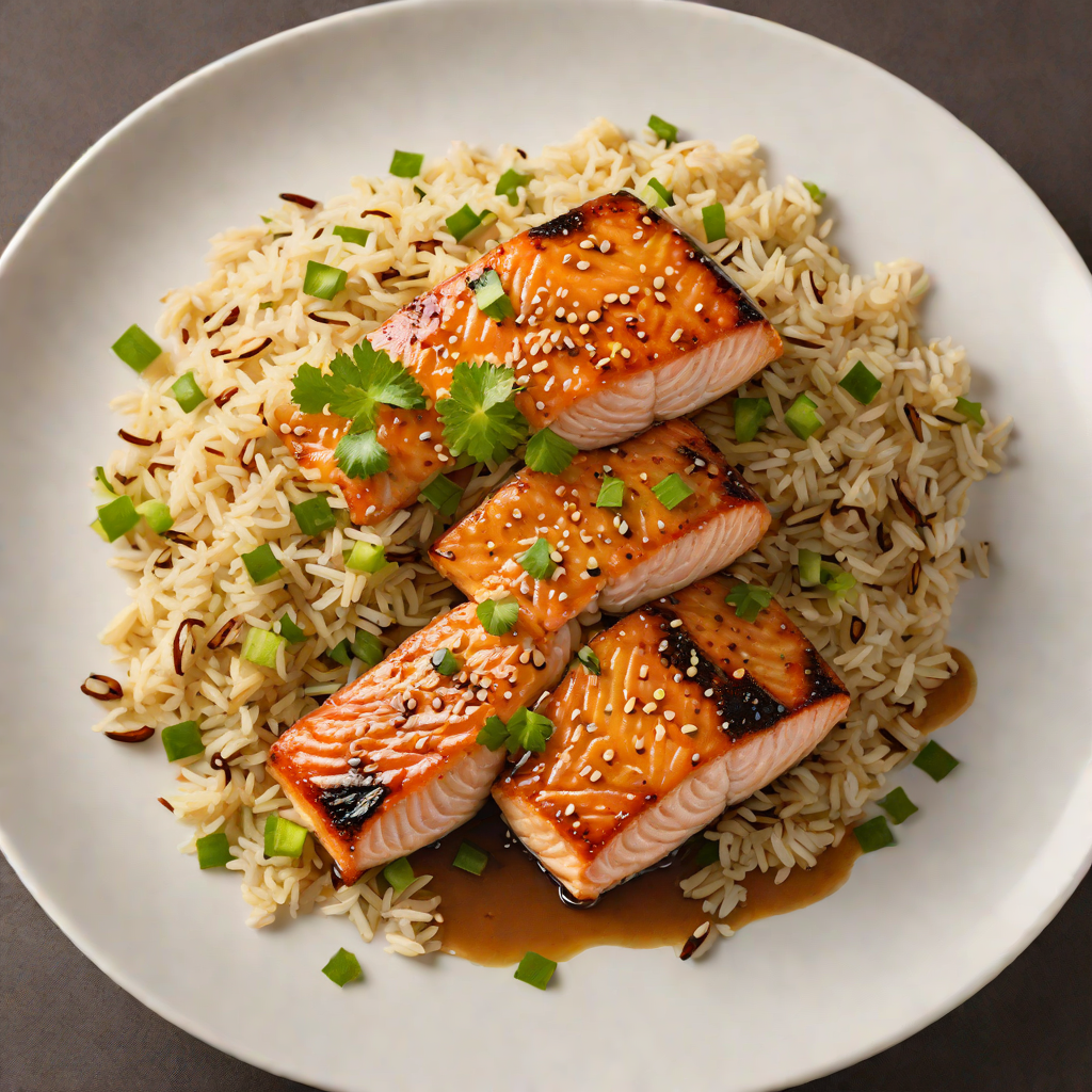 Seared Miso-Glazed Salmon with Ginger-Sesame Rice