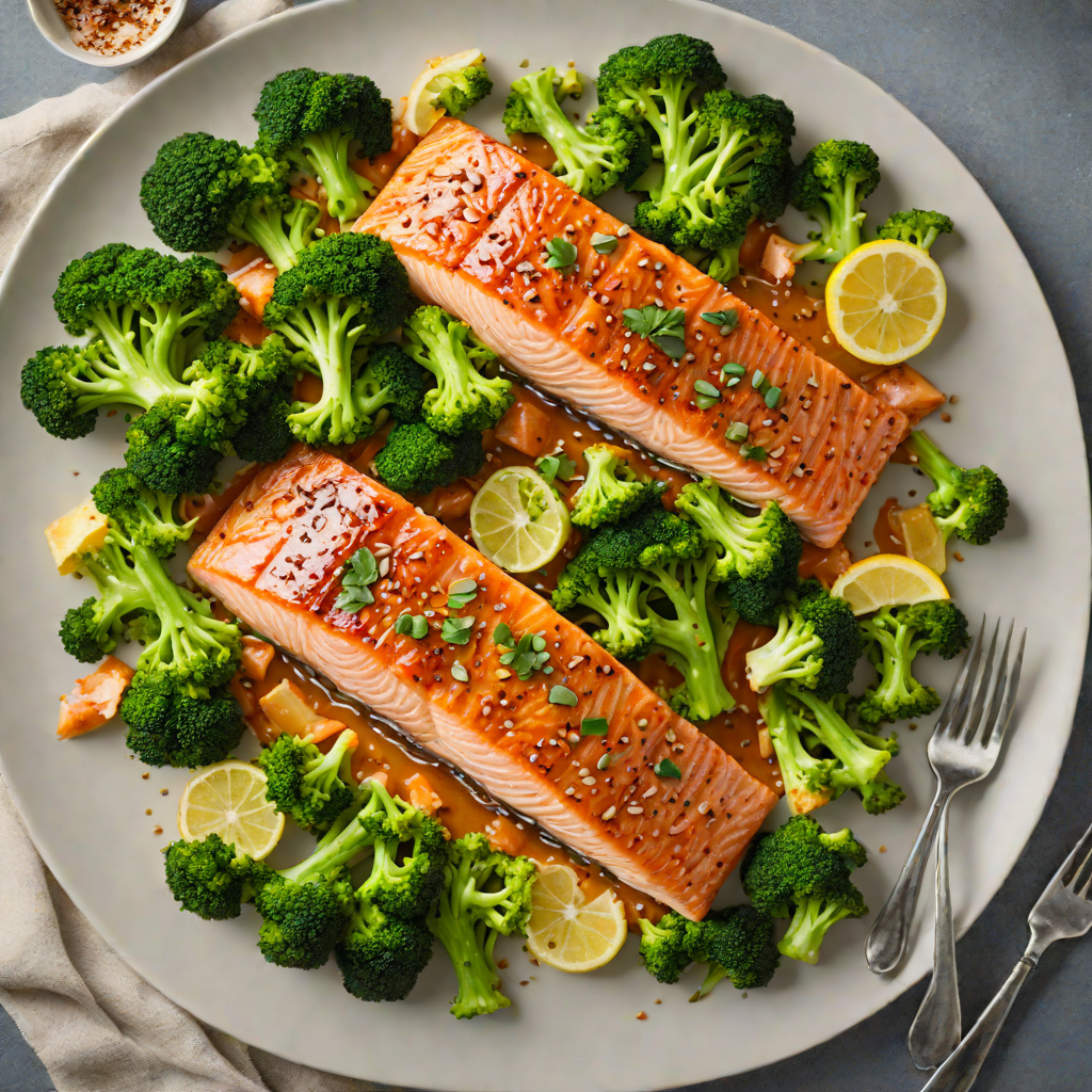 Sheet Pan Ginger-Sesame Salmon with Roasted Broccoli
