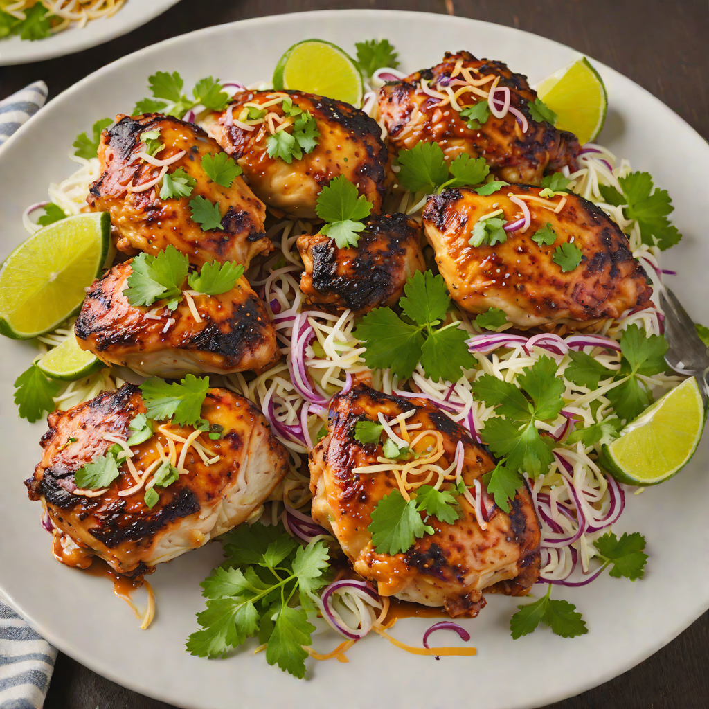 Smoked Chile-Lime Chicken Thighs with Cilantro Slaw
