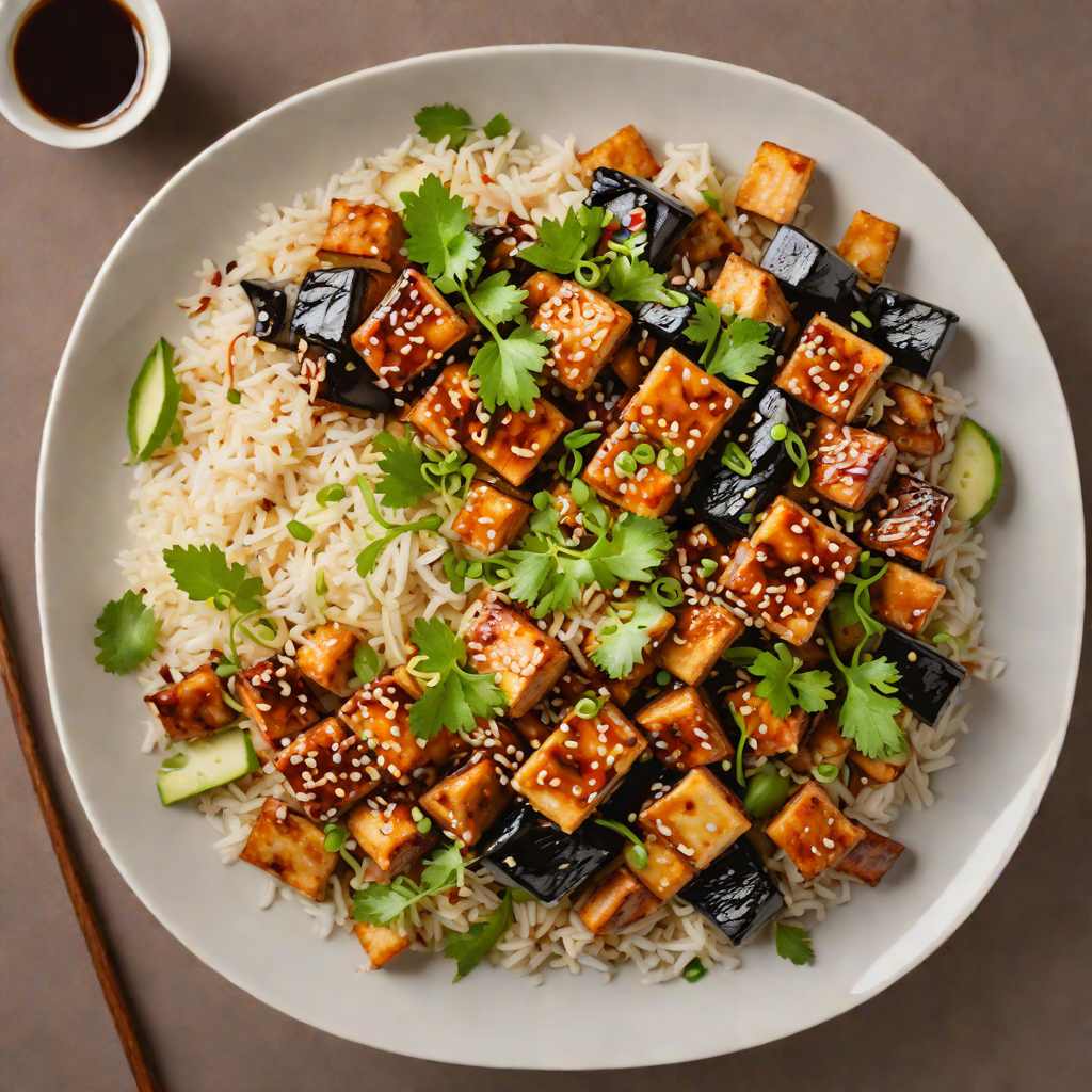 Miso-Glazed Eggplant and Tofu Donburi
