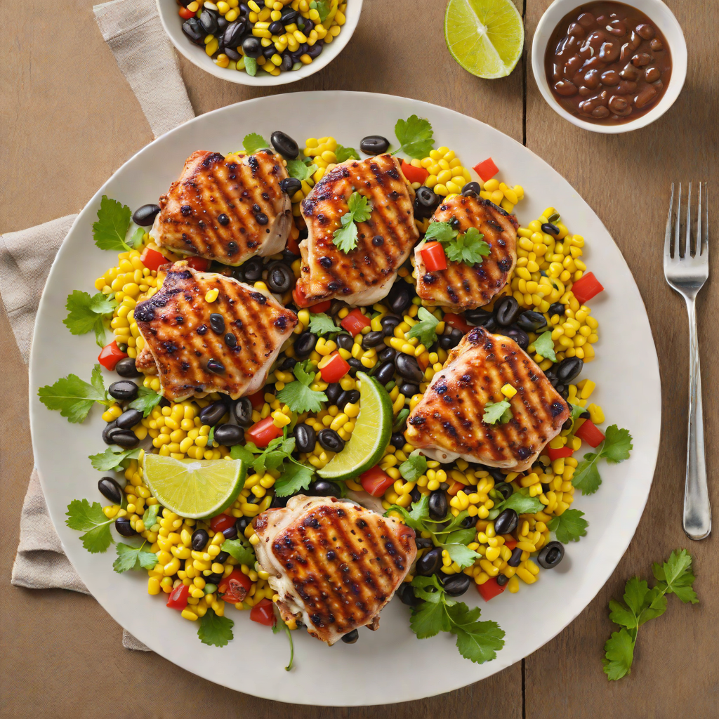 Grilled Chipotle-Lime Chicken Thighs with Corn and Black Bean Salad