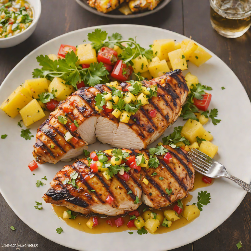 Rum-Glazed Caribbean Grilled Chicken with Pineapple Salsa