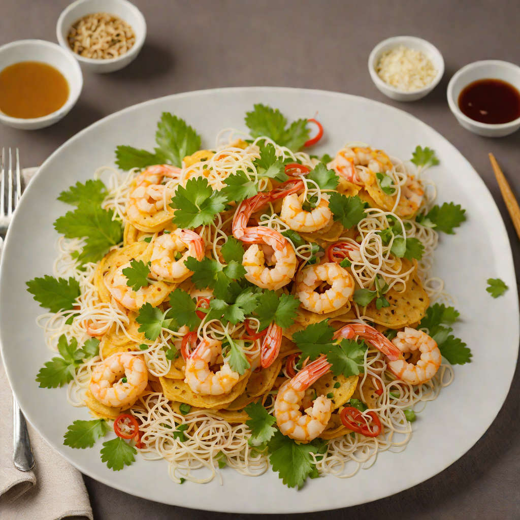 Banh Xeo Vietnamese Crisp Rice Pancakes with Shrimp and Bean Sprouts