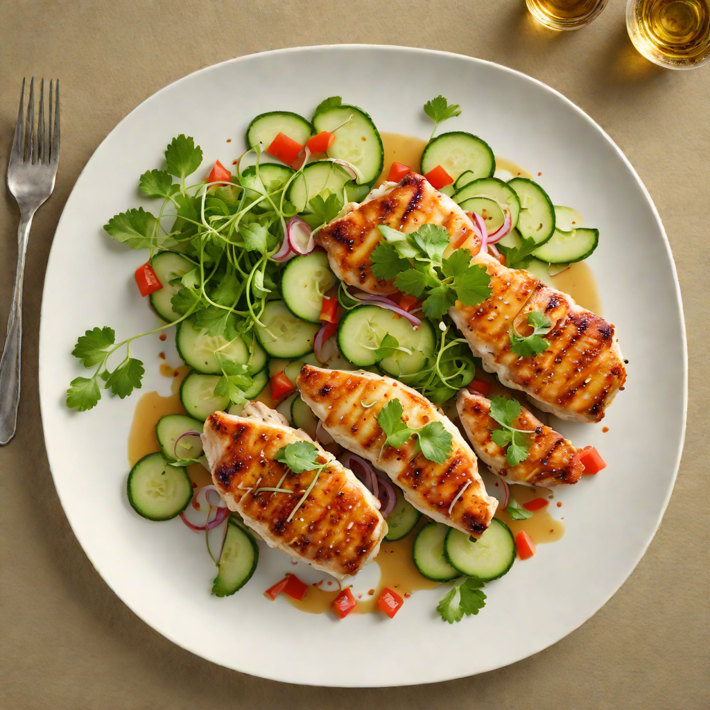 Pan-Seared Chicken with Pickled Cucumber Salad