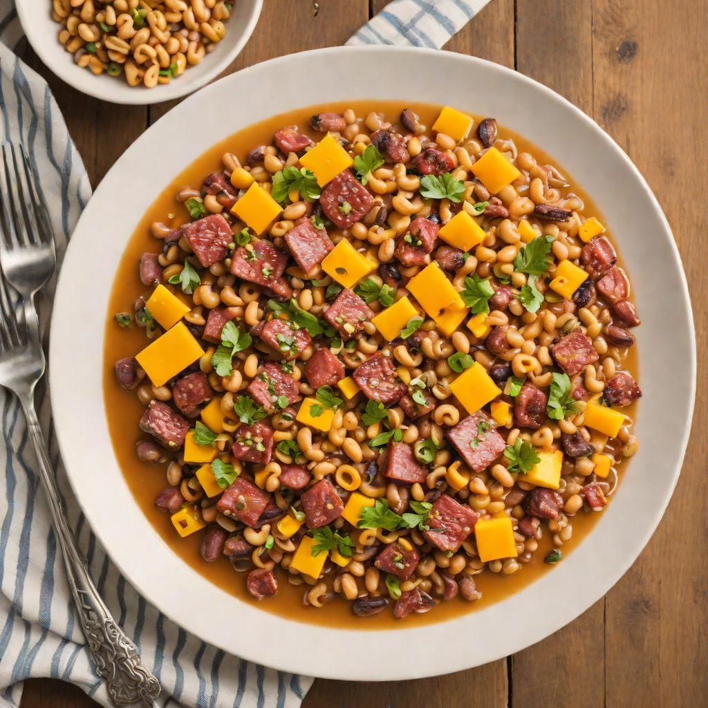 Skillet Black-Eyed Peas with Smoked Sausage and Cheddar