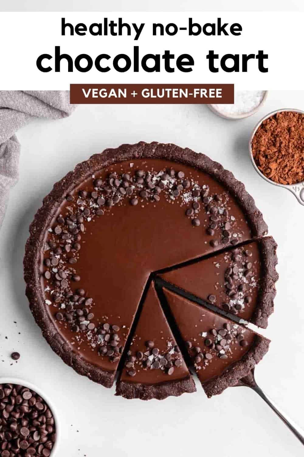 No-Bake Chocolate Almond Tart with Whipped Coconut Cream