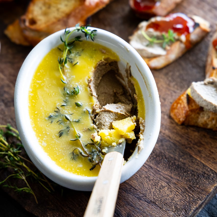 Avocado Chicken Liver Pâté with Crispy Greens