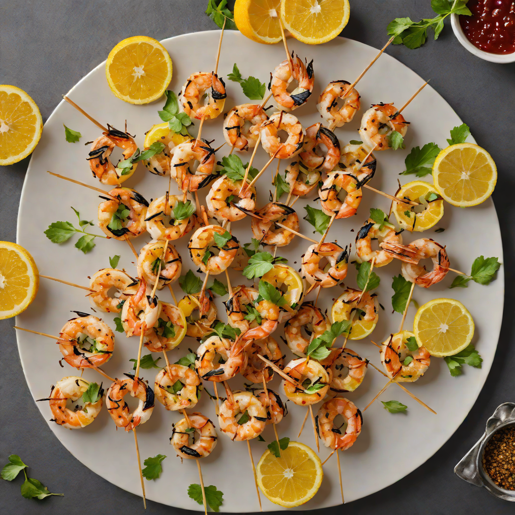 Charcoal-Grilled Citrus-Marinated Shrimp Skewers