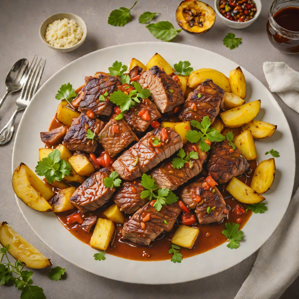 Caribbean-Style Braised Pork with Plantains