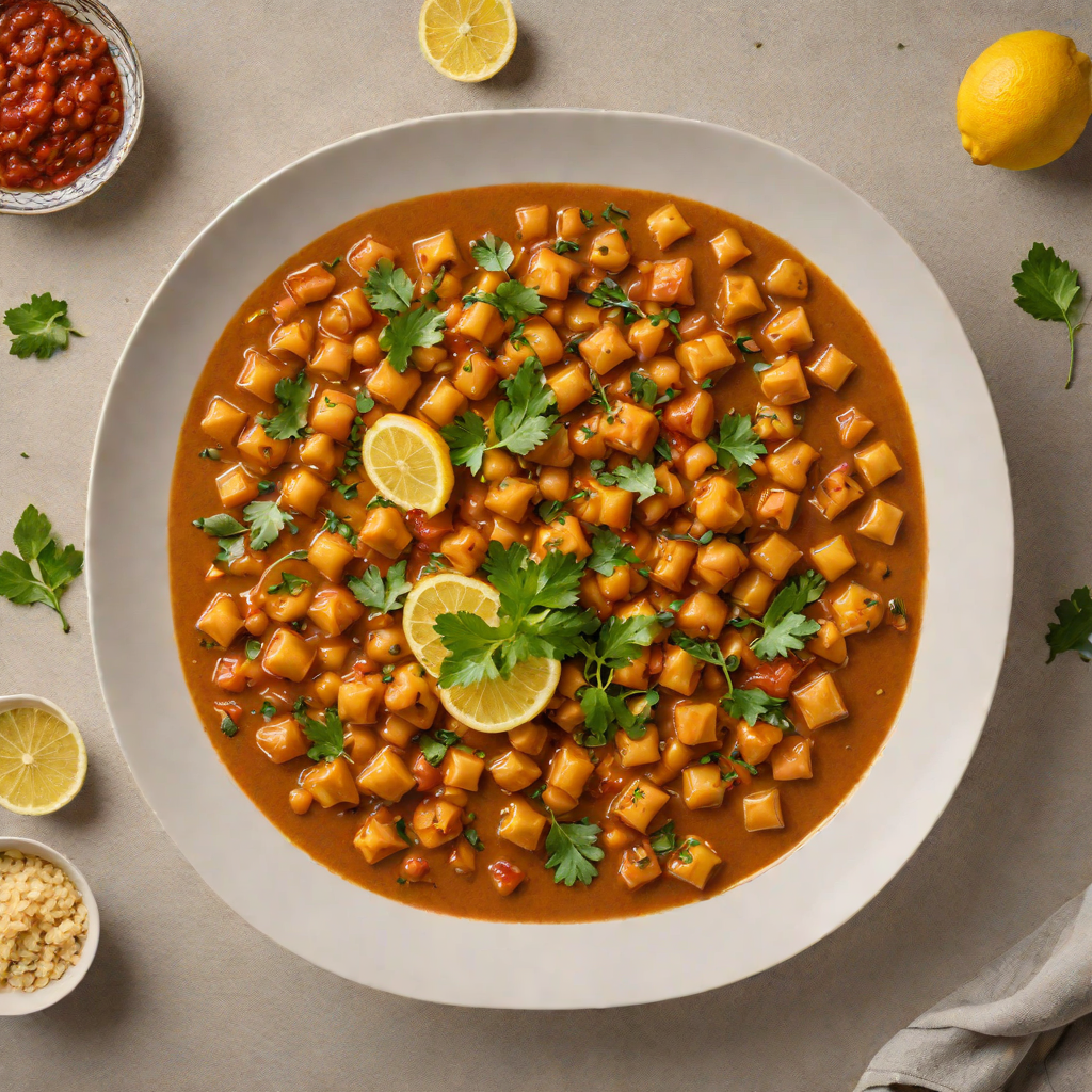 Slow-Cooked Moroccan Chickpea Stew with Preserved Lemon and Harissa
