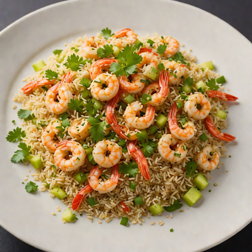 Stir-Fried Shrimp with Cauliflower Rice and Ginger-Sesame