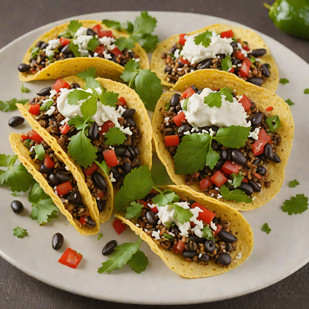 Taco-Stuffed Poblano Peppers with Black Beans and Cotija