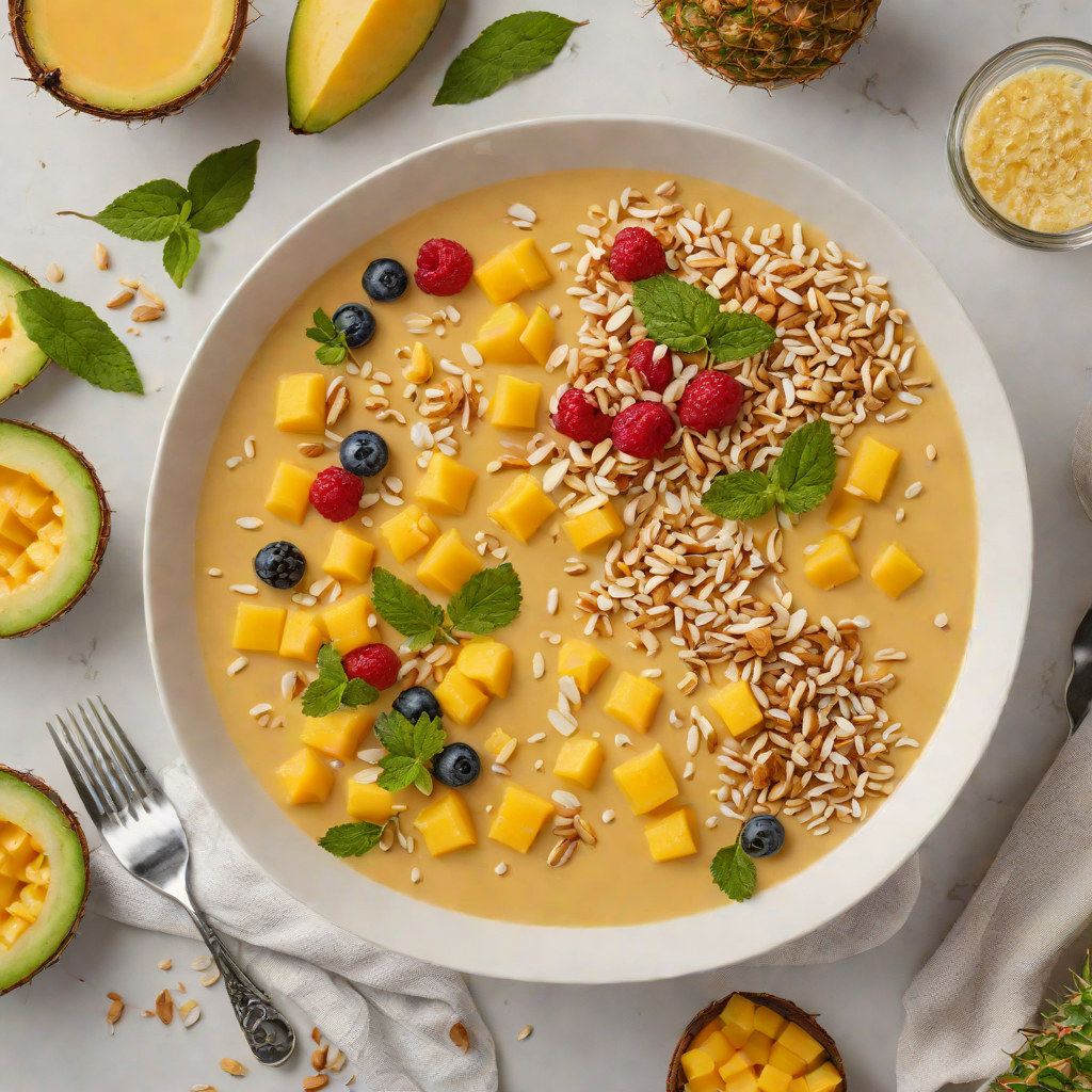 Mango-Pineapple Smoothie Bowl with Coconut Crunch