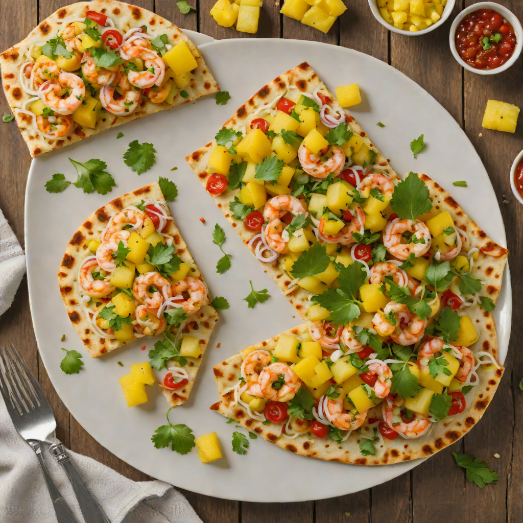 Caribbean-Spiced Shrimp Flatbread with Pineapple Salsa