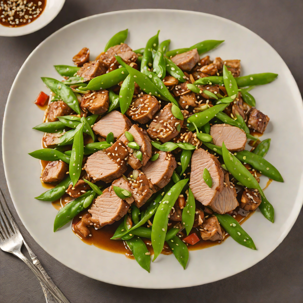 Stir-Fried Pork Tenderloin with Ginger and Snow Peas