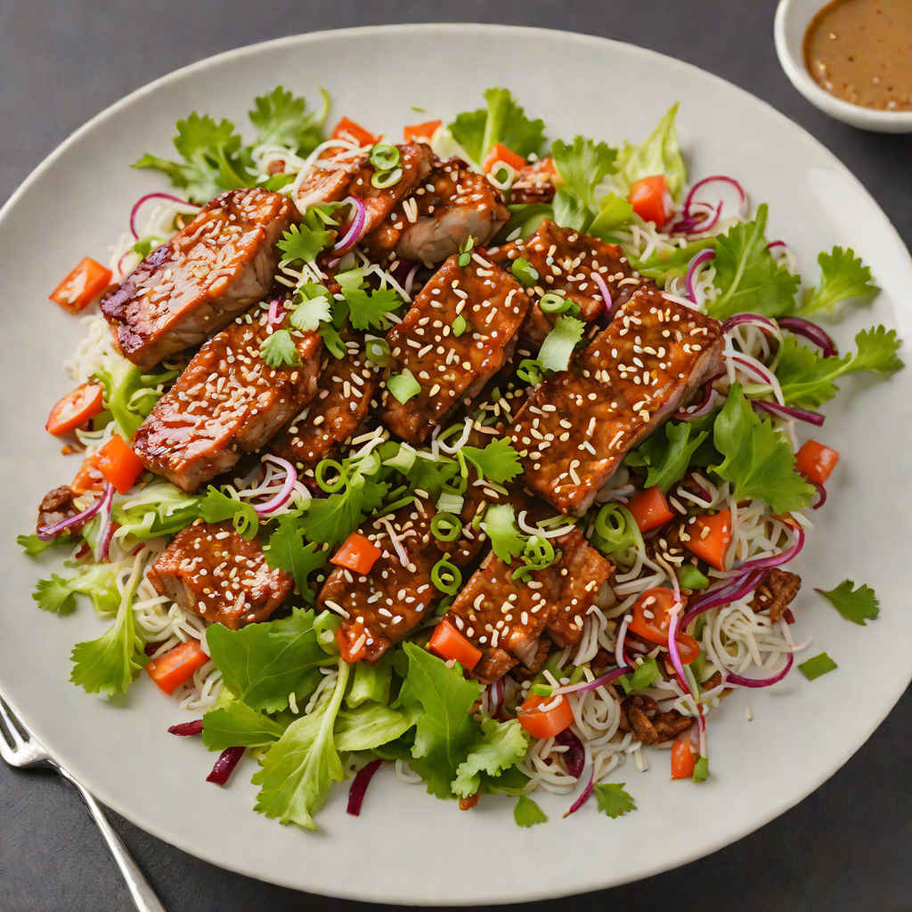 Pan-Seared Korean Spicy Pork with Sesame Scallion Salad