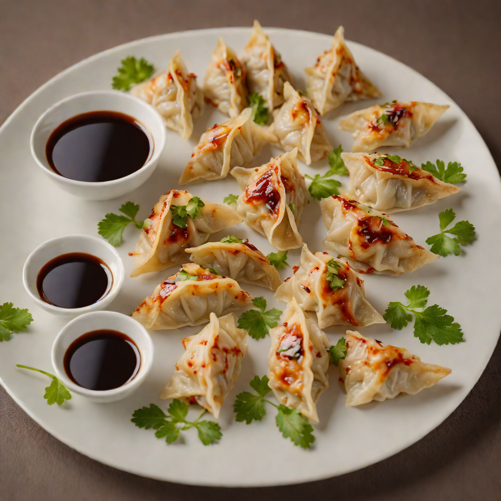 Hand-Rolled Pork and Vegetable Gyoza with Soy Dipping Sauce