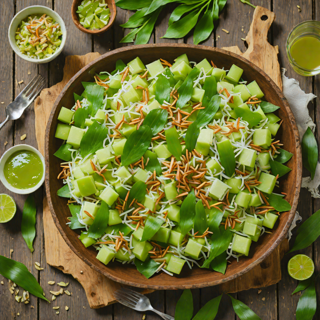 Cold Buko Pandan Salad with Coconut and Pandan Jelly