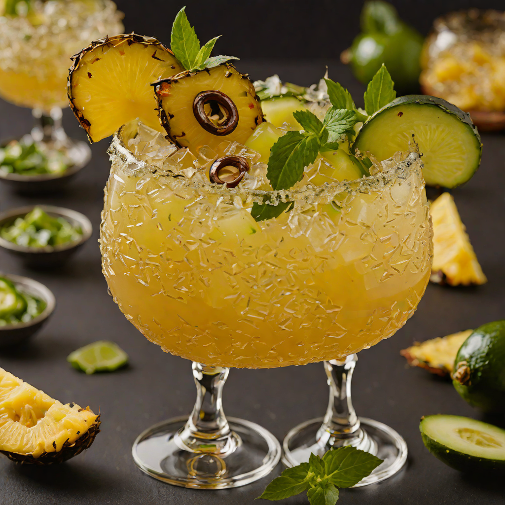 Charred Jalapeño and Pineapple Tiki Margarita