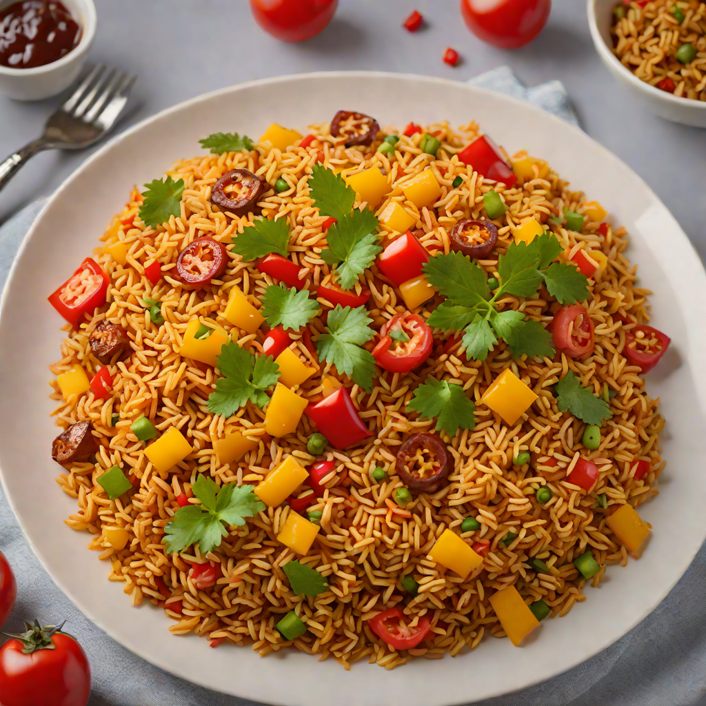 Spiced Nigerian Jollof-Inspired Rice with Tomatoes and Peppers
